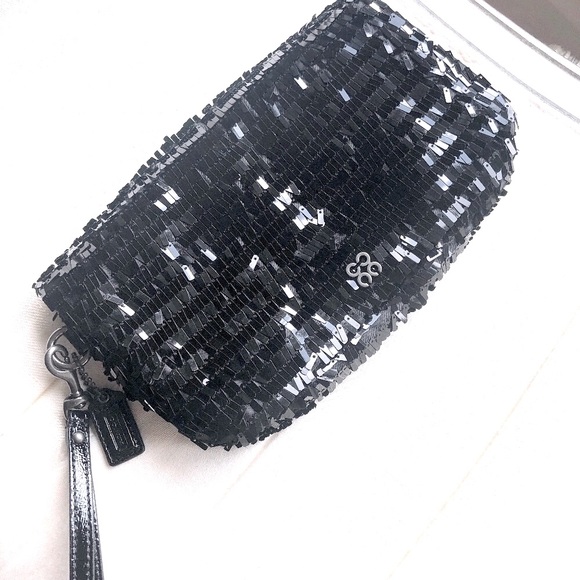 Coach Rectangular Dangling Sequin Clutch - Picture 2 of 8